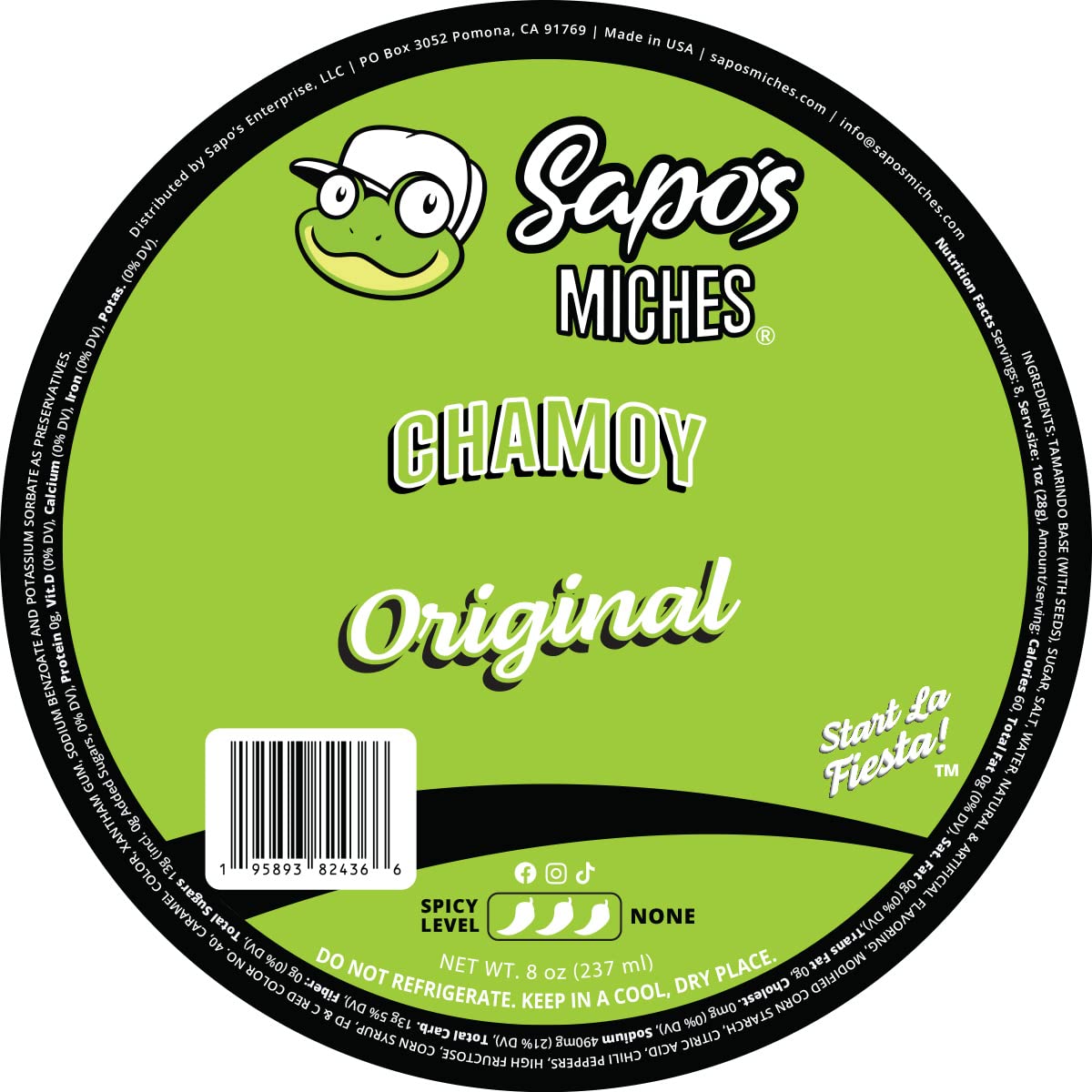 Sapo's Miches Chamoy Rim Dip - Tamarind Candy Sauce for Drinks, Micheladas & Cocktails, 8 oz (Pineapple)