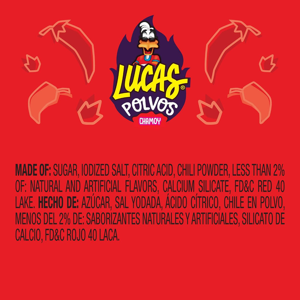 Lucas Powder Chamoy Flavored Candy, 0.71oz - 10 Pieces Pack for Treats, Fruit, Parties, Piñatas – Perfect treat for Easter Baskets
