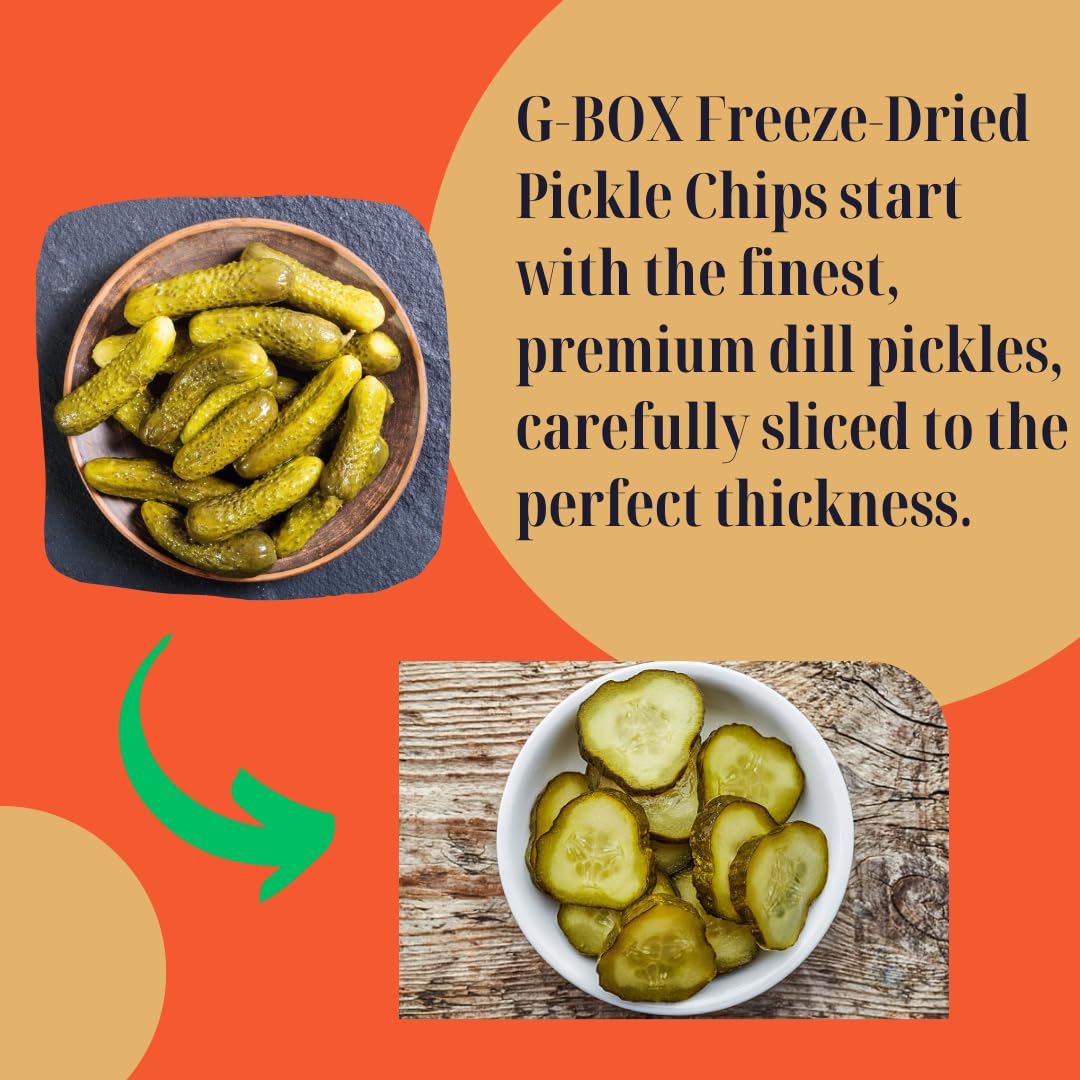 G-BOX Chamoy Freeze Dried Pickle Chips, Healthy Snacks for Adults - Low Calorie, Freeze Dried Food(1.8 Ounce, Chamoy)