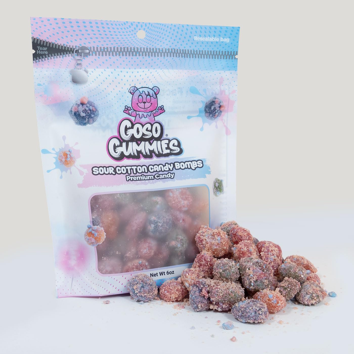 Goso Gummies Spicy Chamoy Gusher Bombs – 6oz Resealable Bag – Tangy Chamoy Filled Gusher Candy