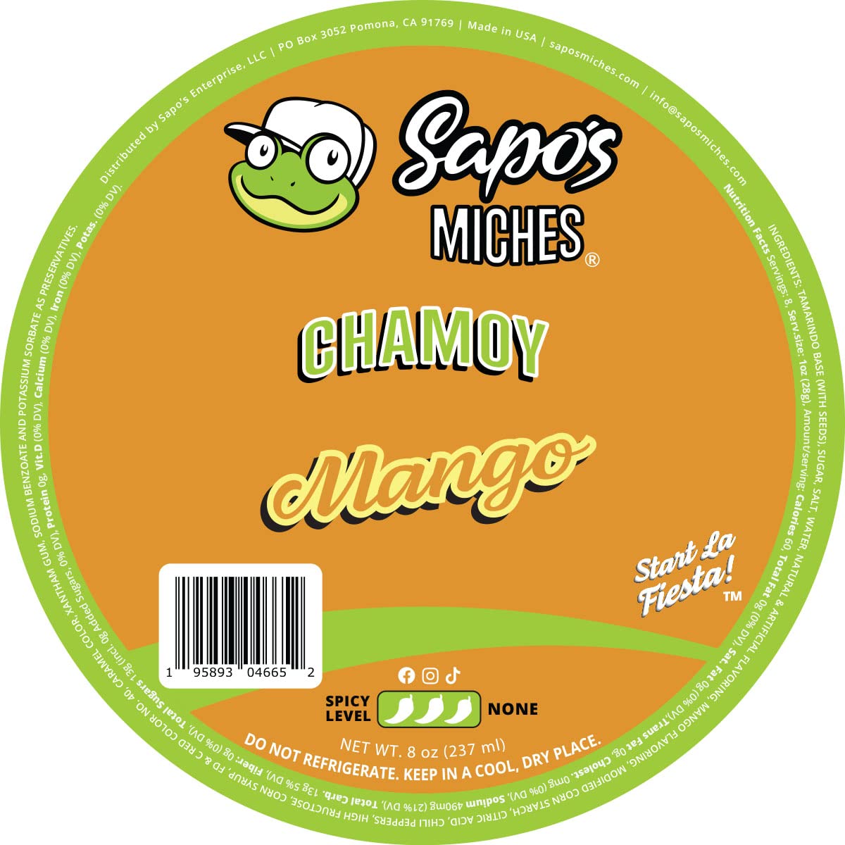 Sapo's Miches Chamoy Rim Dip - Tamarind Candy Sauce for Drinks, Micheladas & Cocktails, 8 oz (Pineapple)
