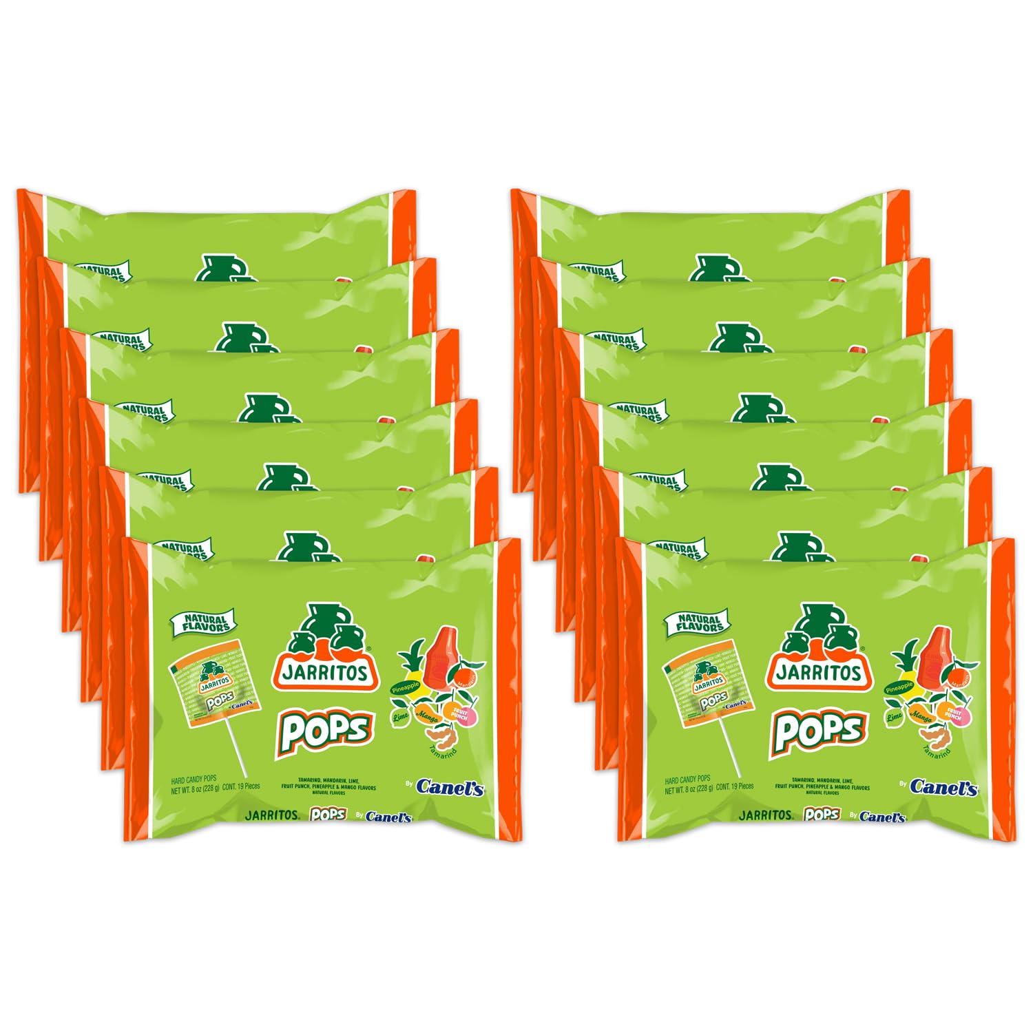 Jarritos Lollipops – 12 Pack Bottle-Shaped Mexican Hard Candy with Natural Fruit Flavors – Sweet Candy Treats for Snacking & Gifting Bulk Candy