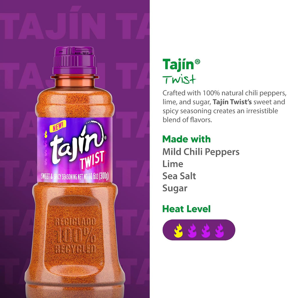 Tajin Twist Sweet and Spicy Seasoning, Fruit and Chili Powder, 10.6oz (Pack of 2)