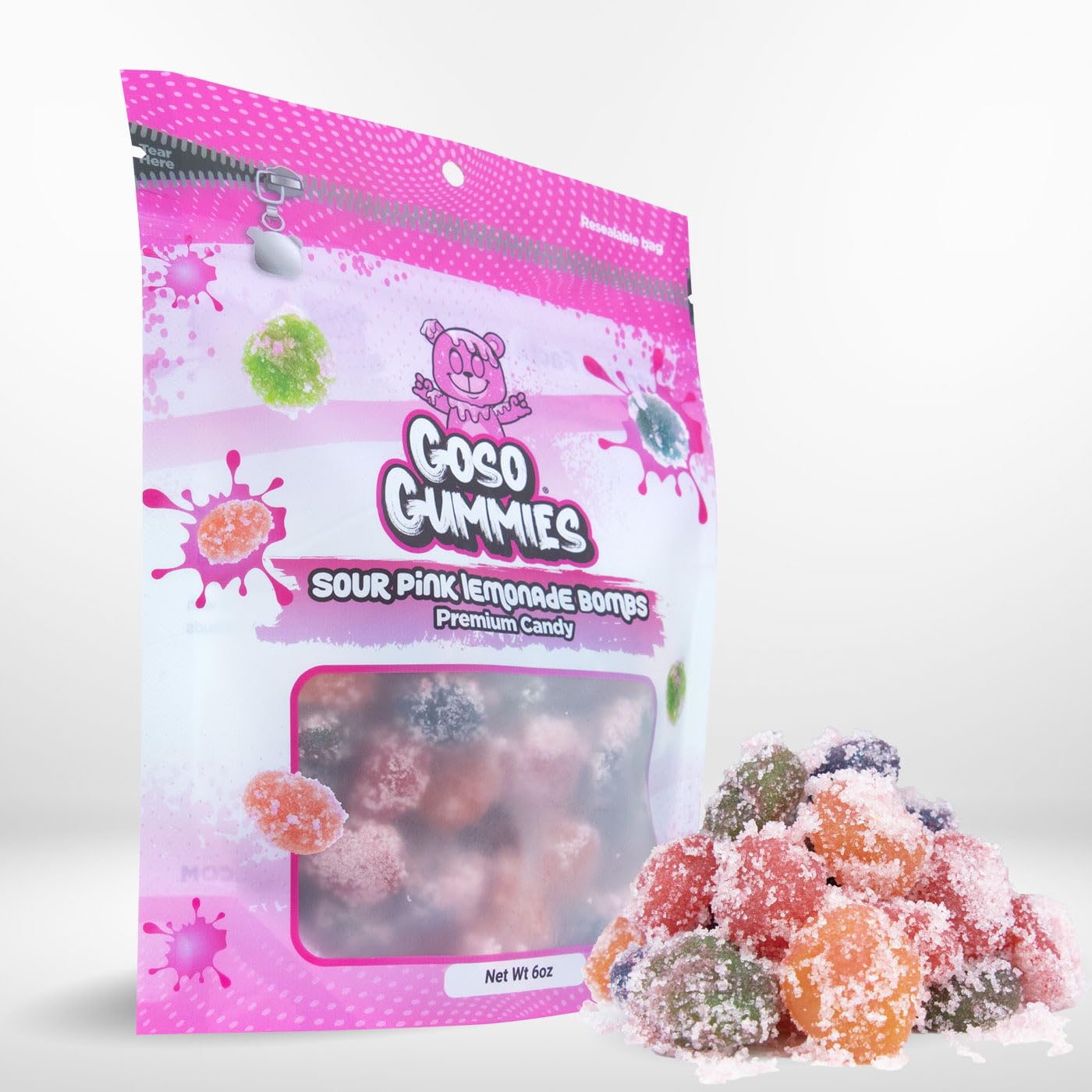 Goso Gummies Spicy Chamoy Gusher Bombs – 6oz Resealable Bag – Tangy Chamoy Filled Gusher Candy