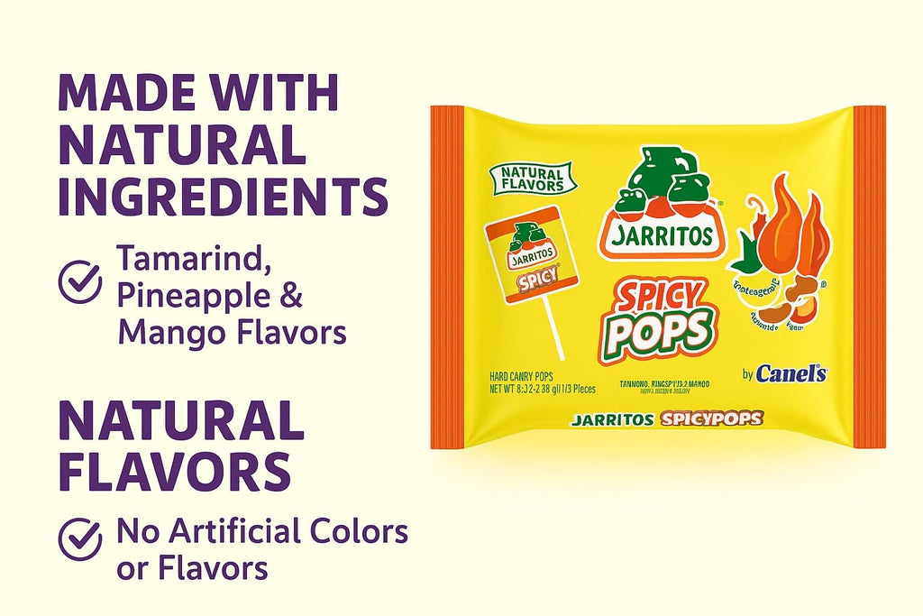 Canels Jarritos Lollipops 2-Pack Bundle – 38 Bottle-Shaped Pops – Mexican Hard Candy with Natural Flavors – Tamarind, Mango, Lime, Chili (Spicy + Spicy)