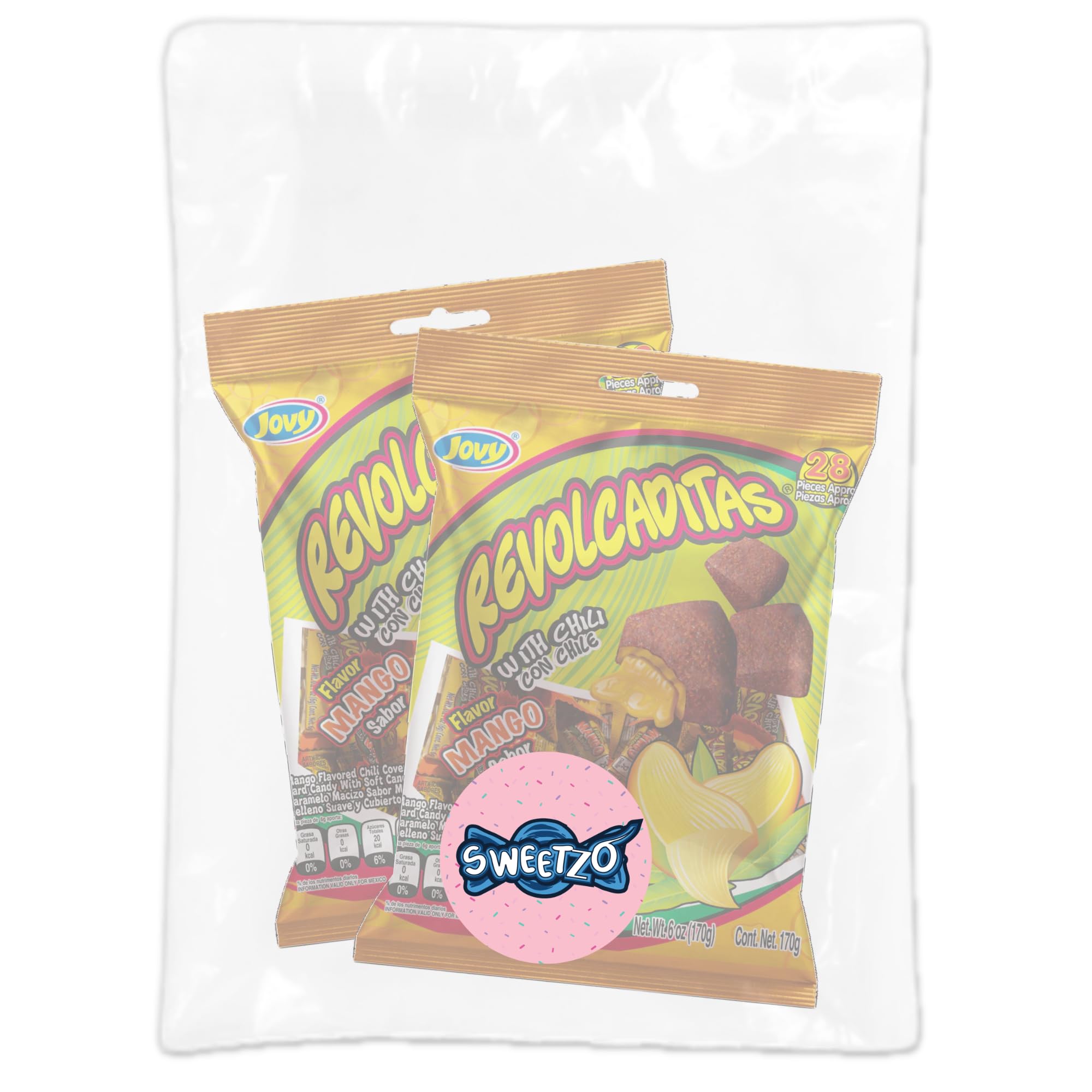 Sweetzo - Sweet and Spicy Hard Candies Covered in Chili Powder, Watermelon Flavored Individually Wrapped Mexican Candies for Sharing, Pinatas or Goody Bag Fillers, 6 ounce Bags, Pack of 2 (Watermelon)
