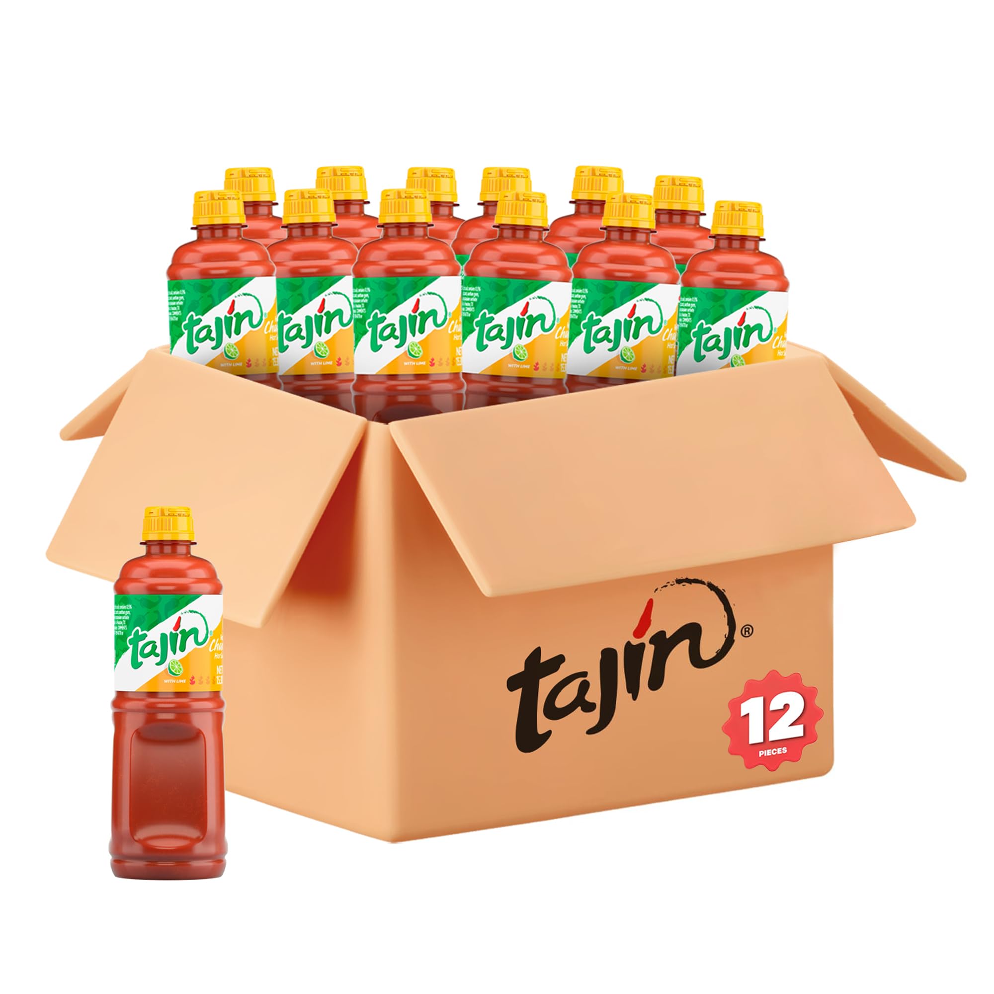 Tajin Fruity Chamoy Sauce, Sweet & Tangy Chamoy for Fruit, Candy, Snacks, Mangonadas & Drinks, 15.38 oz Each (12 Pack)