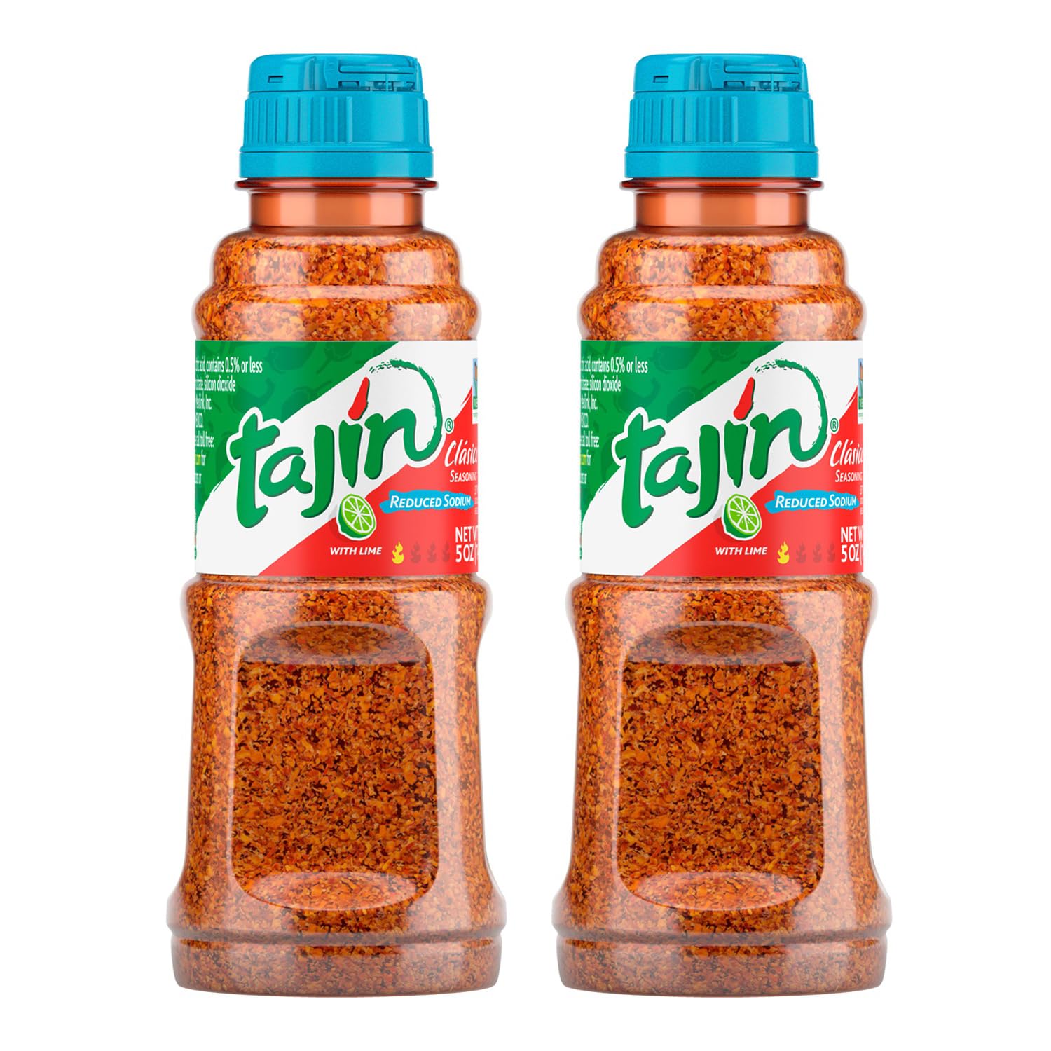 Tajin Clásico Reduced Sodium Seasoning, Authentic Mexican Chile Lime Spice Blend for Fruit, Vegetables, Salad Bowls, Avocado, Cucumber, and Fresh Produce, Zesty Flavor Enhancer, 5 oz, (Pack of 1)