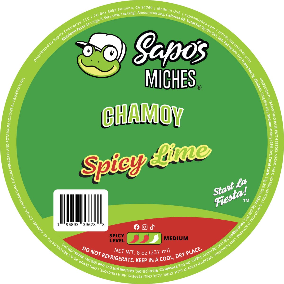 Sapo's Miches Chamoy Rim Dip - Tamarind Candy Sauce for Drinks, Micheladas & Cocktails, 8 oz (Pineapple)