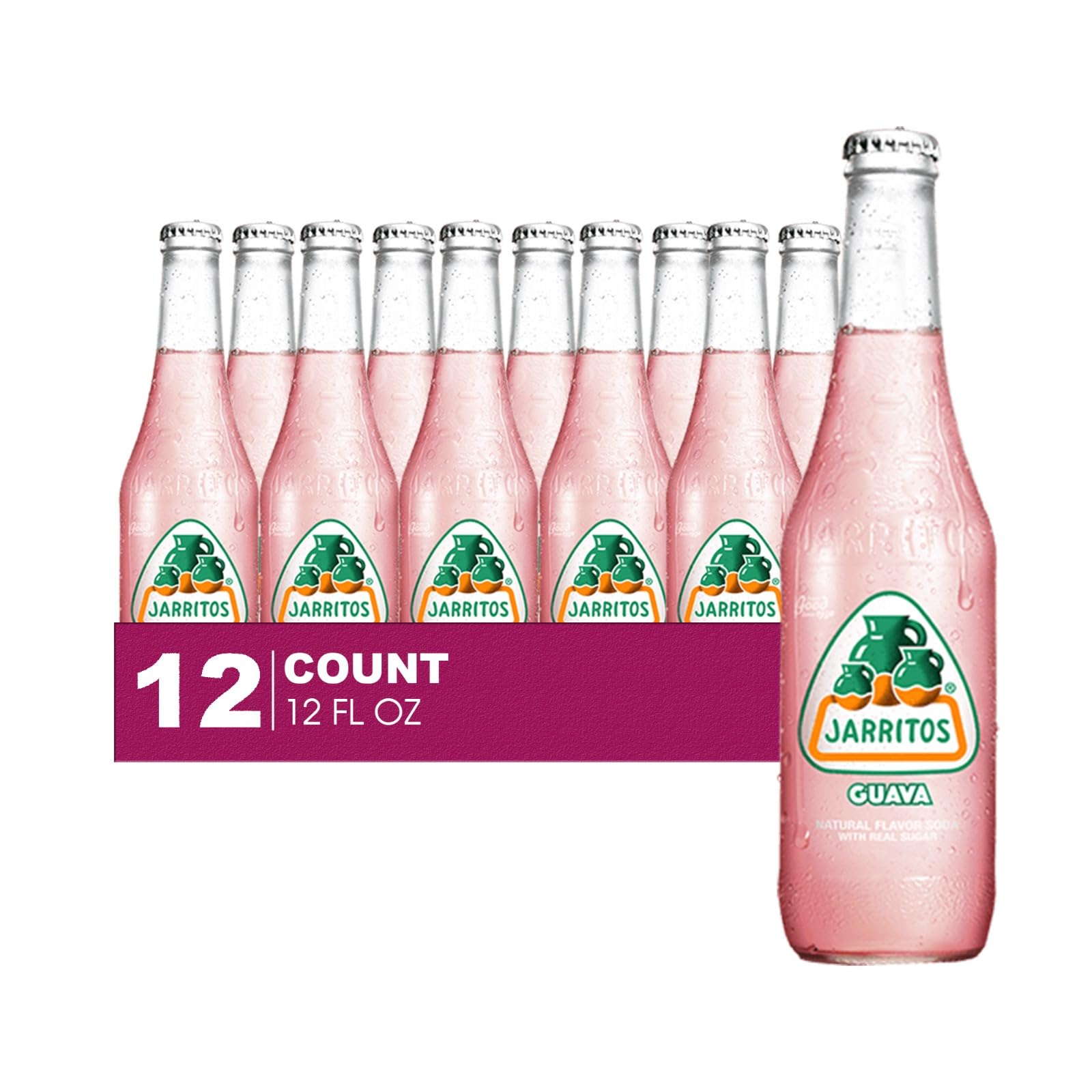 Jarritos 12-Pack of Pineapple Mexican Soft Drink Glass Bottle 12 fl oz Made with 100% Natural Sugar