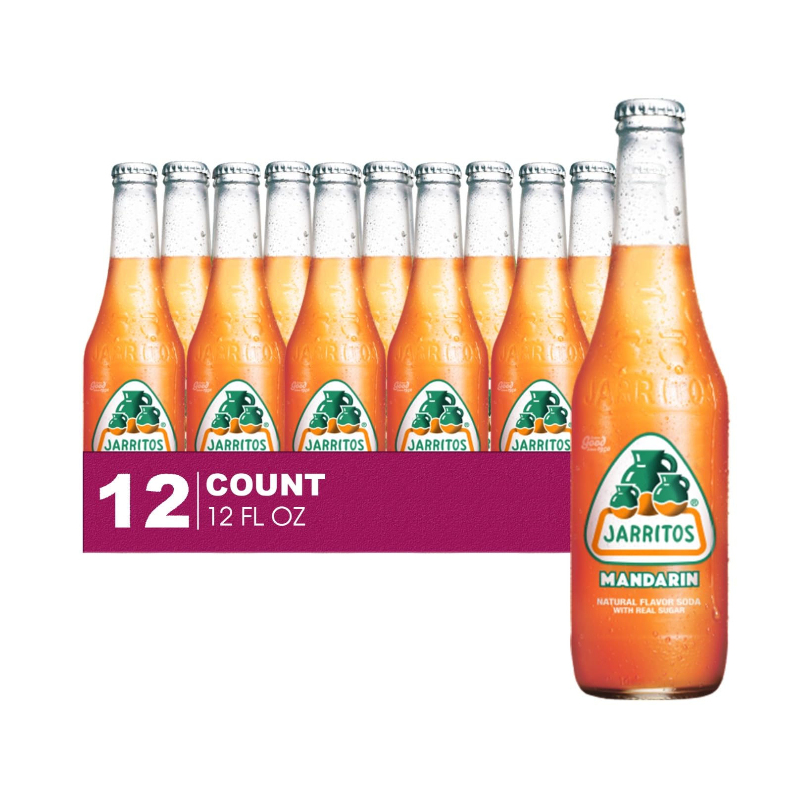 Jarritos 12-Pack of Pineapple Mexican Soft Drink Glass Bottle 12 fl oz Made with 100% Natural Sugar