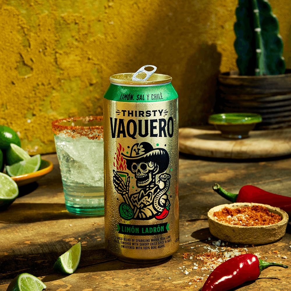 Thirsty Vaquero, Variety Pack, Mexican-inspired soda, Real Fruit Juice & Savory Spices, Organic Agave, Low Calorie | Lime, Salt & Chile, Watermelon Jalapeno, Mango Habanero (12-Pack | 16Oz Cans)
