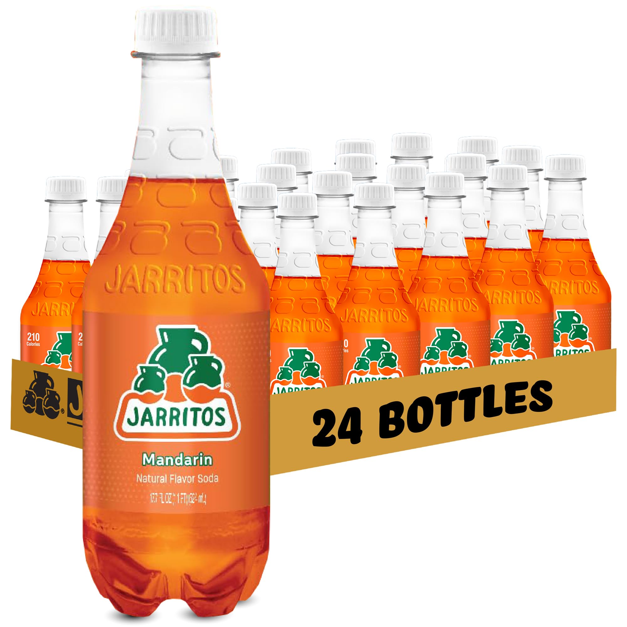 Jarritos - Mexican Soda Soft Drinks, Lime (17.7 oz, 524ml) 24 Bottles - Made with Real Cane Sugar - 0g Fat - Made in Mexico - Natural Flavor Soda Pop - Party & BBQ Beverages