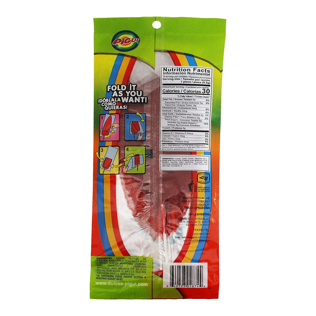 Dulces Pigui Slaps Green Apple Flavor Paletas Mexican Candy (10 Lollipops)