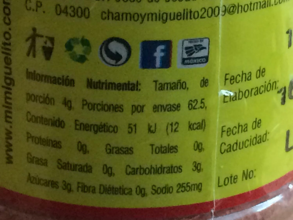 Miguelito Polvo Chamoy, Powder Mexican Candy, 250g Per Bottle (Pack of 3)
