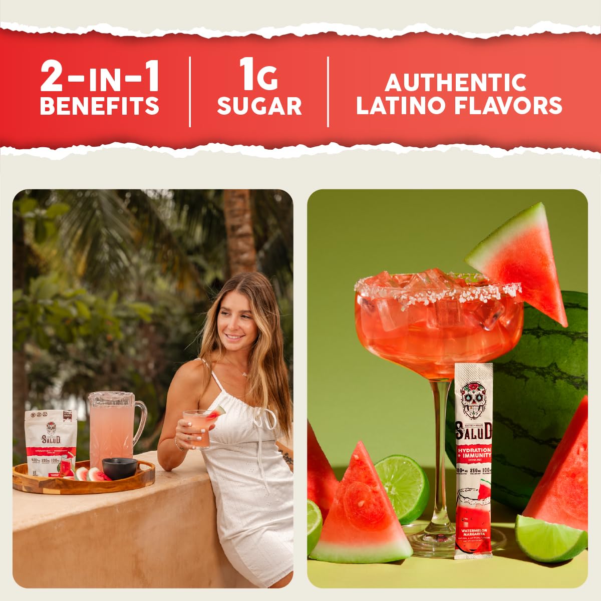 Salud x Jarritos 2-in-1 Hydration Packets + Immunity Electrolytes Powder, Guava - Agua Fresca Drink Mix, Elderberry, Dairy & Soy Free, Non-GMO, Gluten Free, Vegan, 1g Sugar (15 Servings)