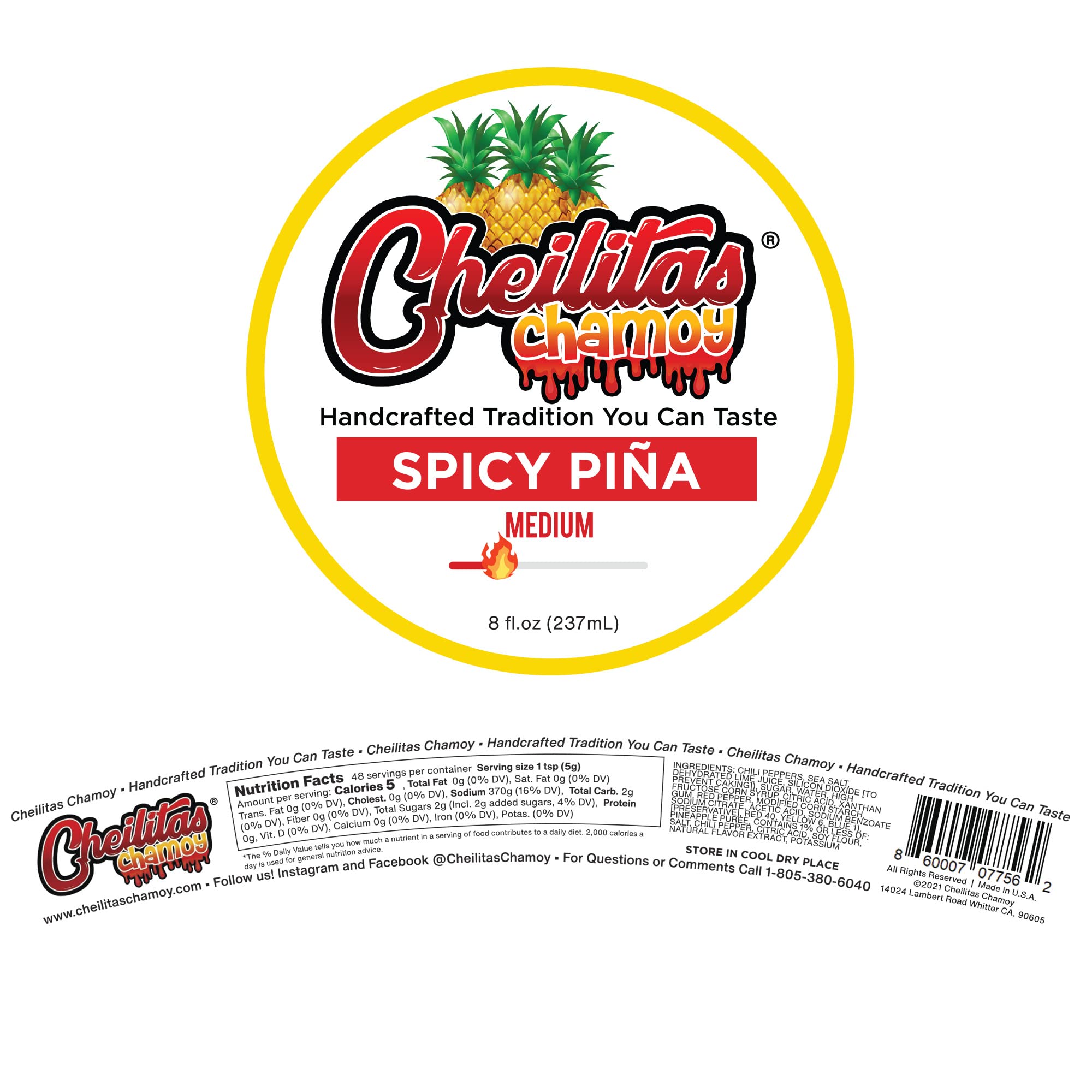 Cheilitas Chamoy Mexican Rim Candy Dip Paste 8 oz | Hand Crafted for Drinks, Cocktails, Micheladas, Beer and More (Tamarind)
