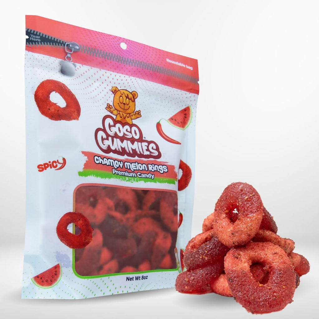 Goso Gummies Chamoy Watermelon Rings 8oz Spicy Sweet Watermelon Gummy Candy Mexican Style Candy Snack