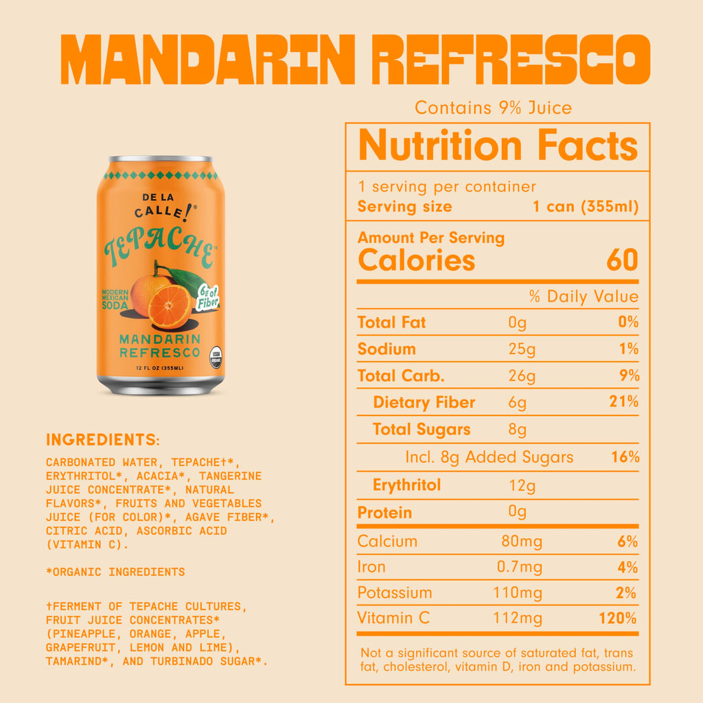 De La Calle Tepache - Mixta Variety Pack - Modern Mexican Soda - Craft Fermented Pineapple Sparkling Beverage - Certified Organic, Non-Alcoholic, Healthy Soda, Low Sugar, Low Calorie, Non-GMO
