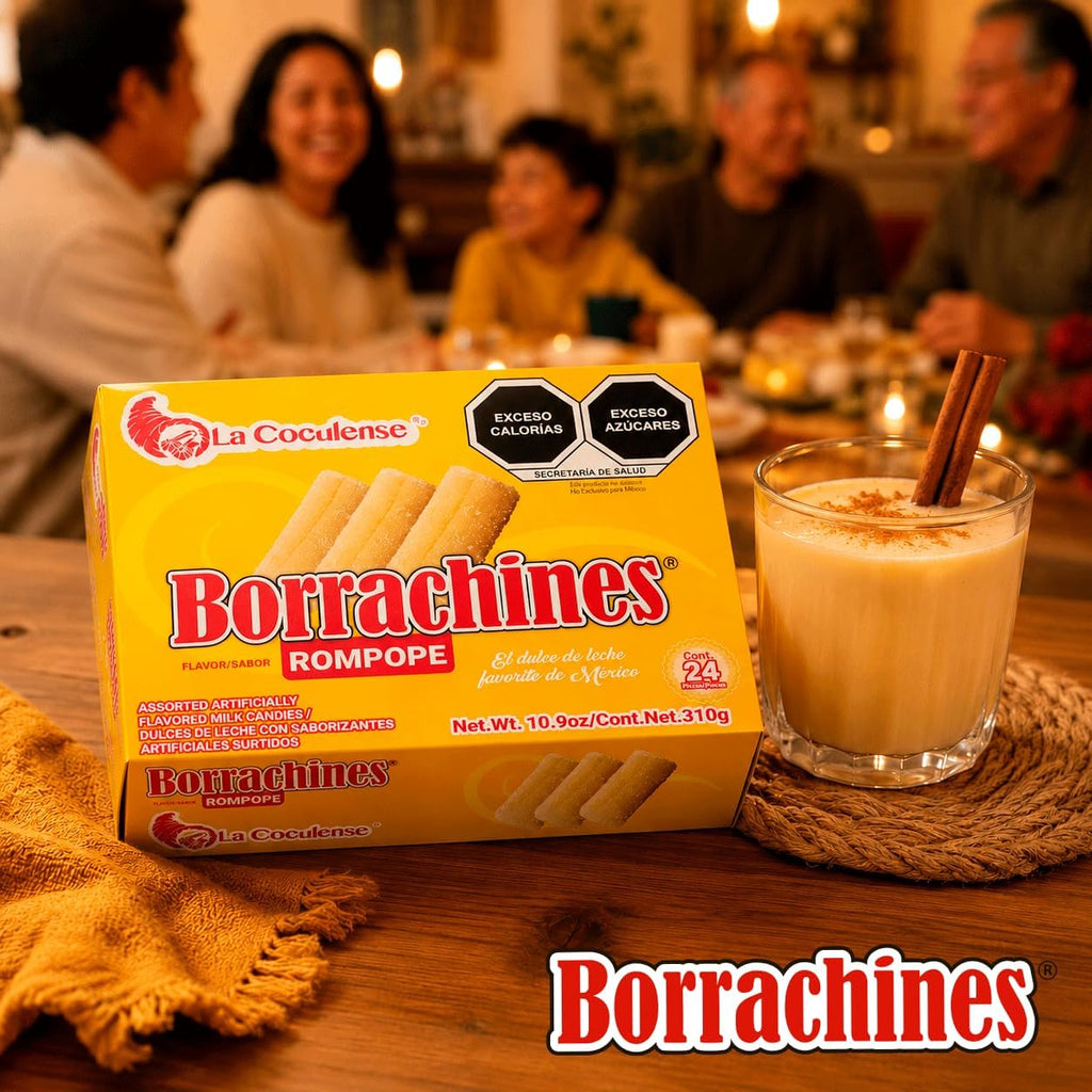 Borrachines La Coculense ROMPOPE FLAVOR 24pcs Box 10.9oz non alcoholic Authentic Mexican Candy
