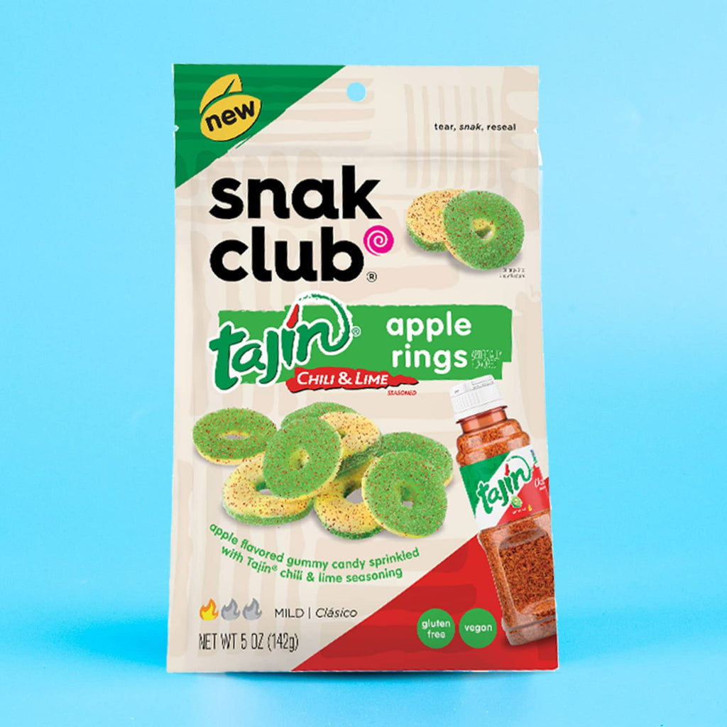 Snak Club Tajin Watermelon Rings, Chili & Lime Gummy Snacks, Mild in Heat Bold in Flavor, Gluten-Free Snack, 2.25oz,(Pack of 12)