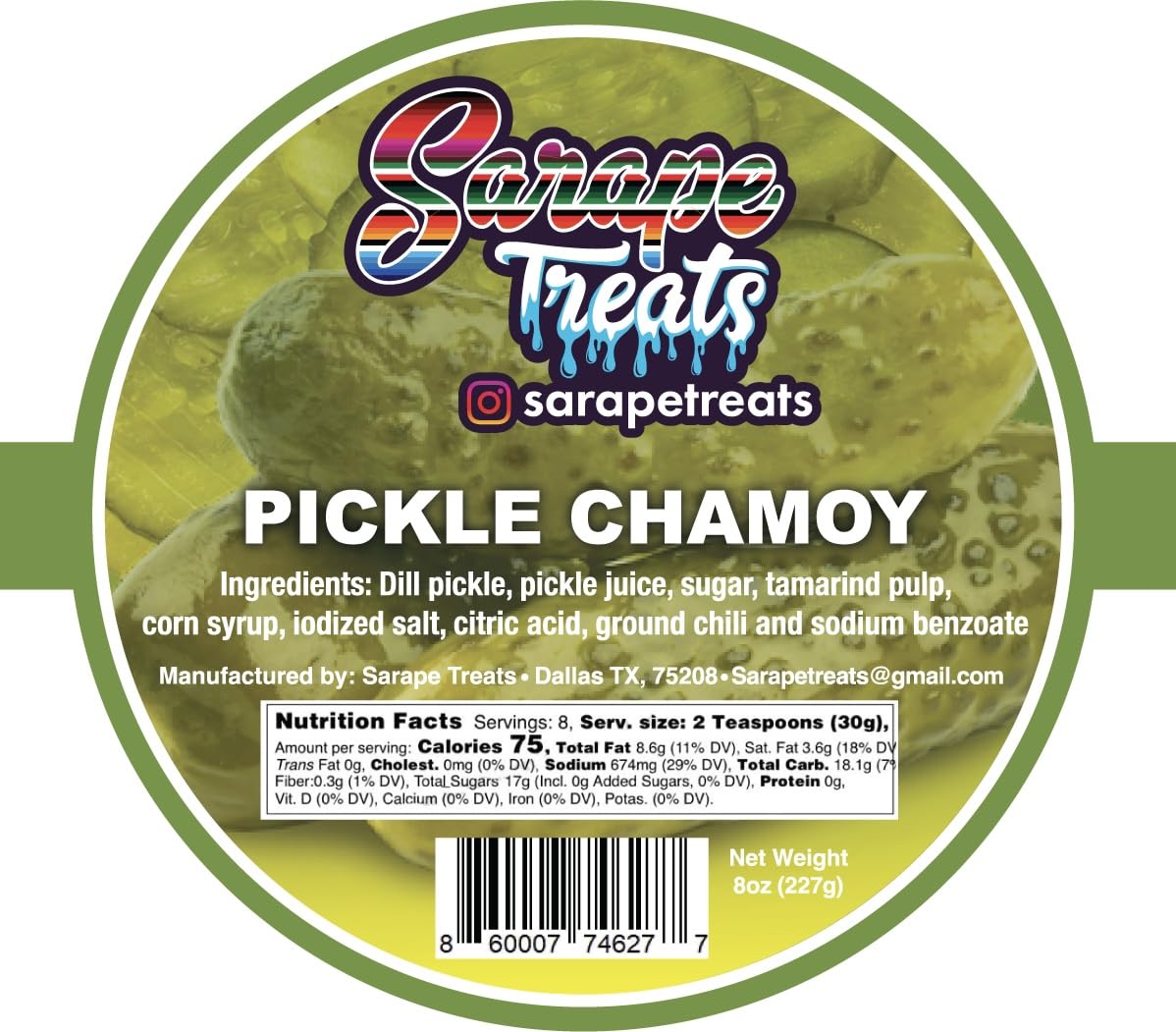 Sarape Treats Chamoy Rim Dip Mexican Tamarind Paste for Drinks, Fruit, Alcoholic Beverages, Candy, and More (Mango)
