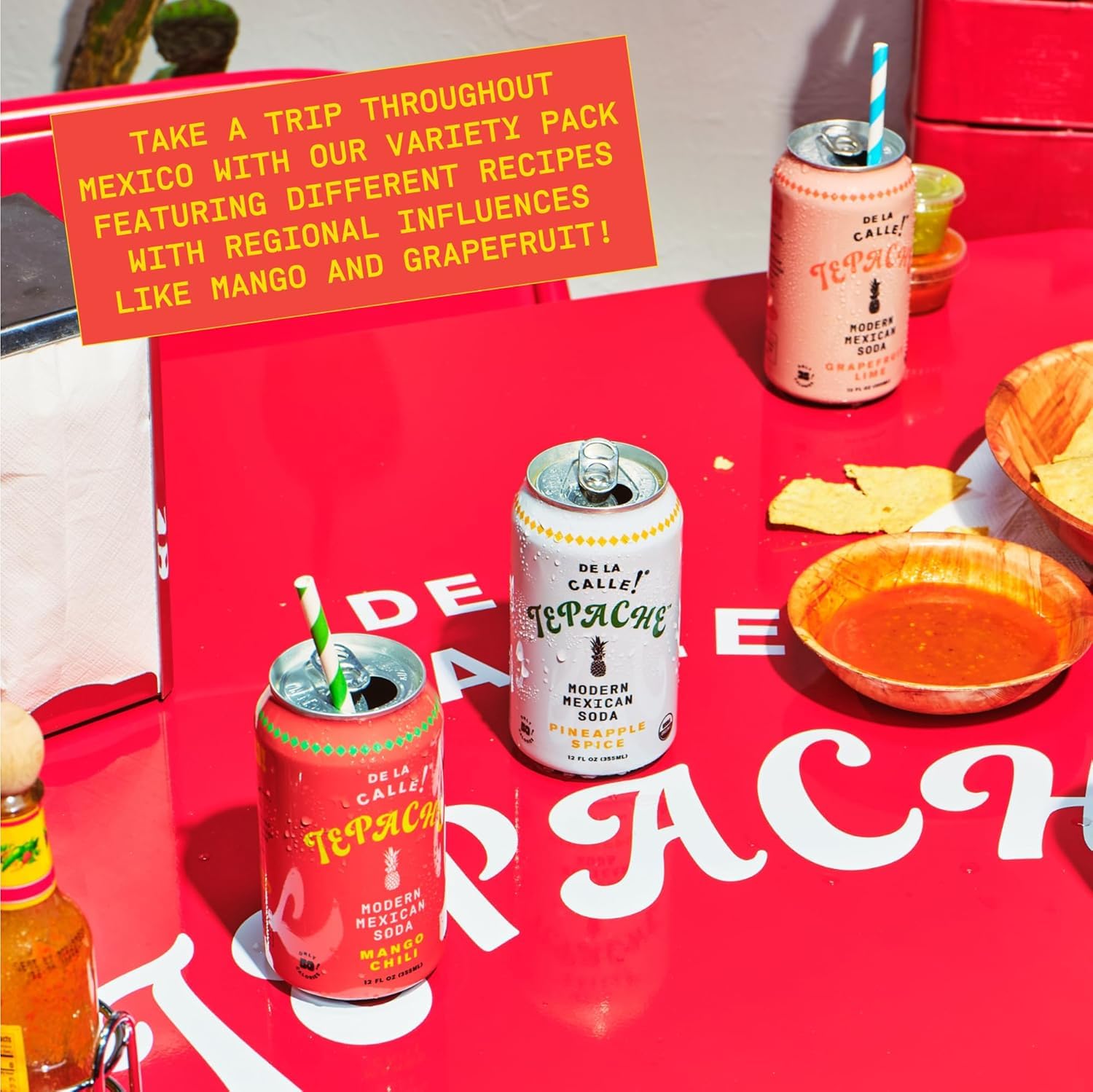 De La Calle Tepache - Mixta Variety Pack - Modern Mexican Soda - Craft Fermented Pineapple Sparkling Beverage - Certified Organic, Non-Alcoholic, Healthy Soda, Low Sugar, Low Calorie, Non-GMO