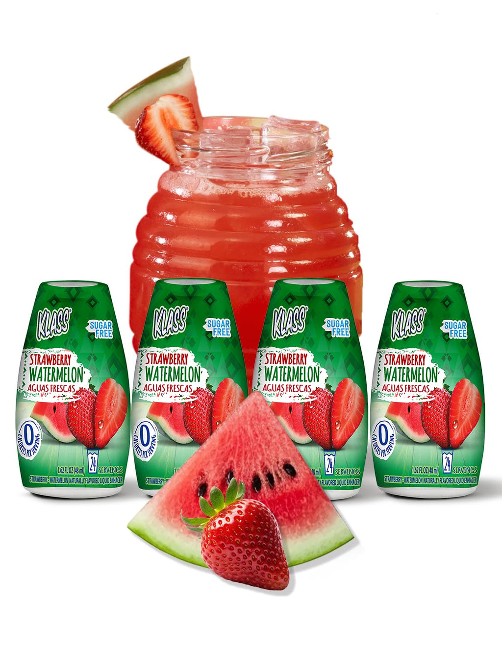 Klass Aguas Frescas | Liquid Water Enhancer | Cucumber-Limeade | Naturally Flavored | Sugar Free | Zero Calories Per Serving | Keto | 4 Bottles, Makes 96 Drinks