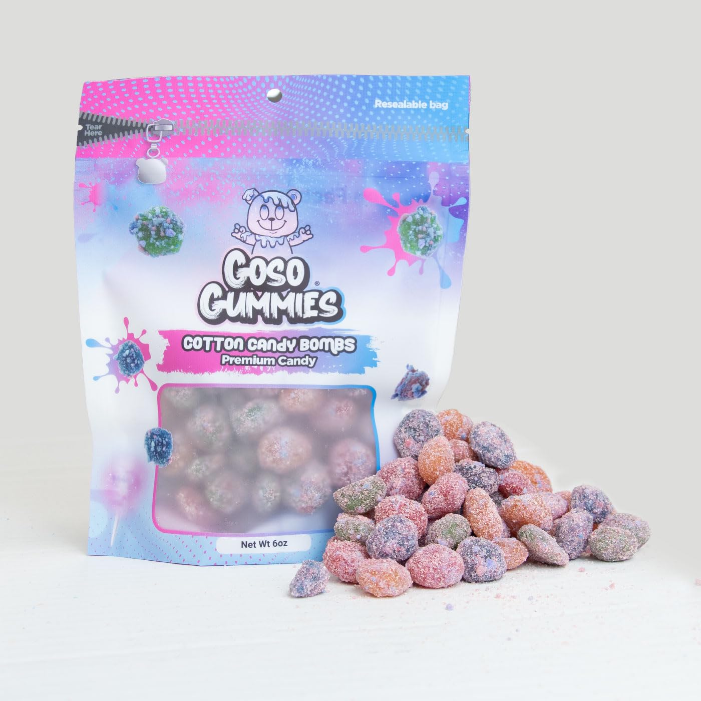 Goso Gummies Spicy Chamoy Gusher Bombs – 6oz Resealable Bag – Tangy Chamoy Filled Gusher Candy