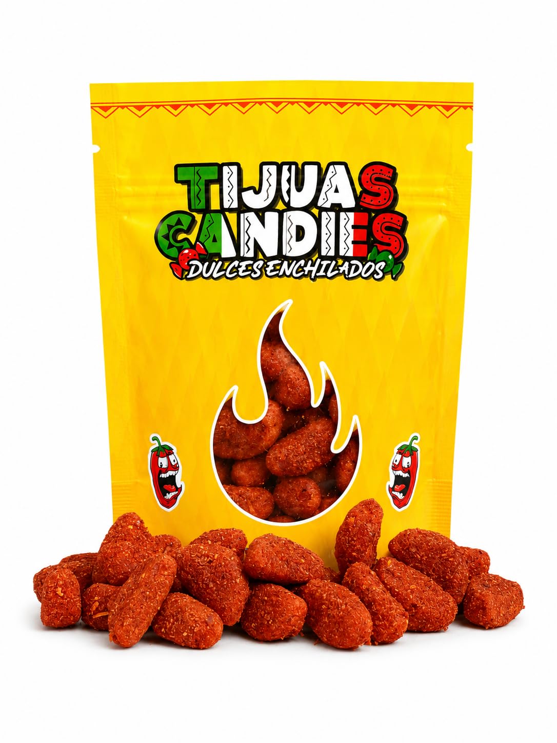 Tijuas Spicy Chamoy Gusherz Fruit Candies | Sweet, Sour & Spicy, Chamoy Coated, Mexican-Style Dulces Enchilados