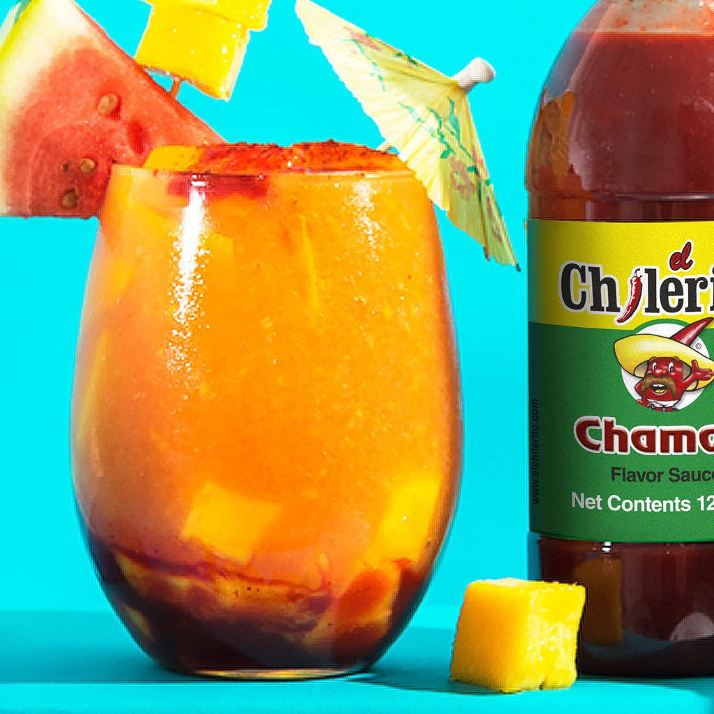 EL CHILERITO Combo Chamoy Sauce Mango Flavor 1L/ 33.8 Fl. Oz + Sauce Chamoy Flavor 355ml/ 12.0Fl. Oz - Mexican Food - Excellent For Garnishing Fruits And Snacks - Natural Ingredients - Bundle
