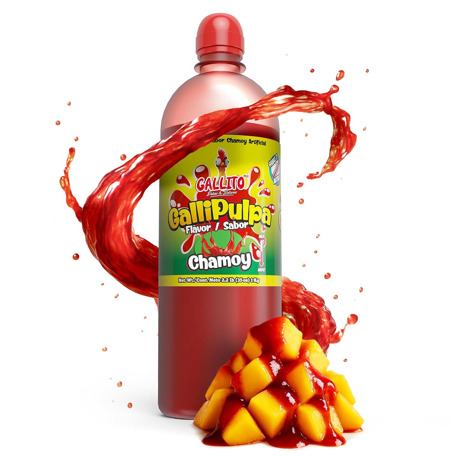 Gallito Mex Pulpa de Tamarindoy Chamoy | Tamarindo and chamoy sauce | Mexican fruit sauce | Ready for Parties, Snacks, Piñatas & Sharing | 1-Pack