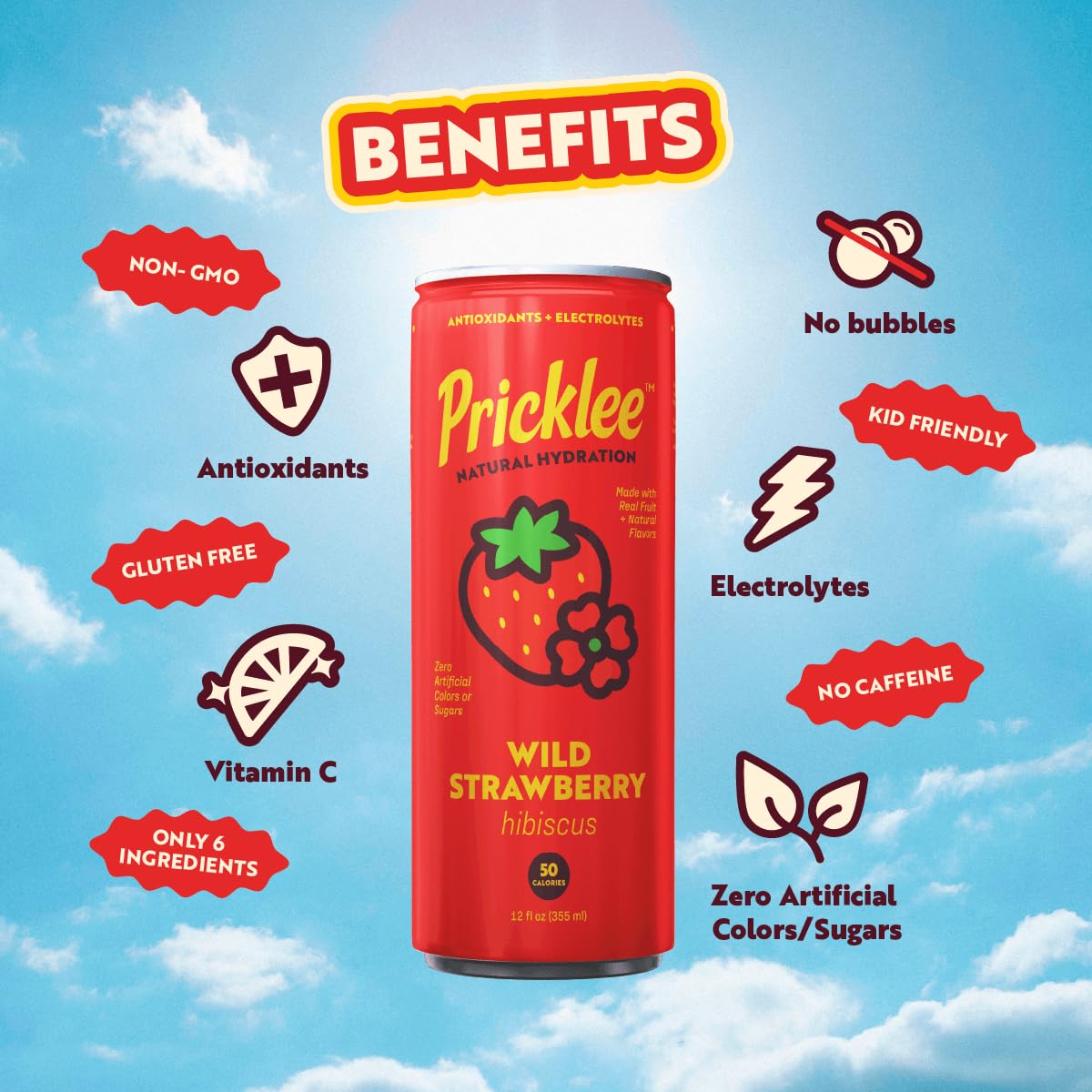 Pricklee Natural Hydration Drink – Prickly Pear, Wild Strawberry, Tropical Mango – Electrolytes + Antioxidants, Low Sugar, No Artificial Sweeteners – Non-Carbonated, Caffeine-Free – Cactus Water-Based (12 oz cans, 12 pack, 4 of each flavor)