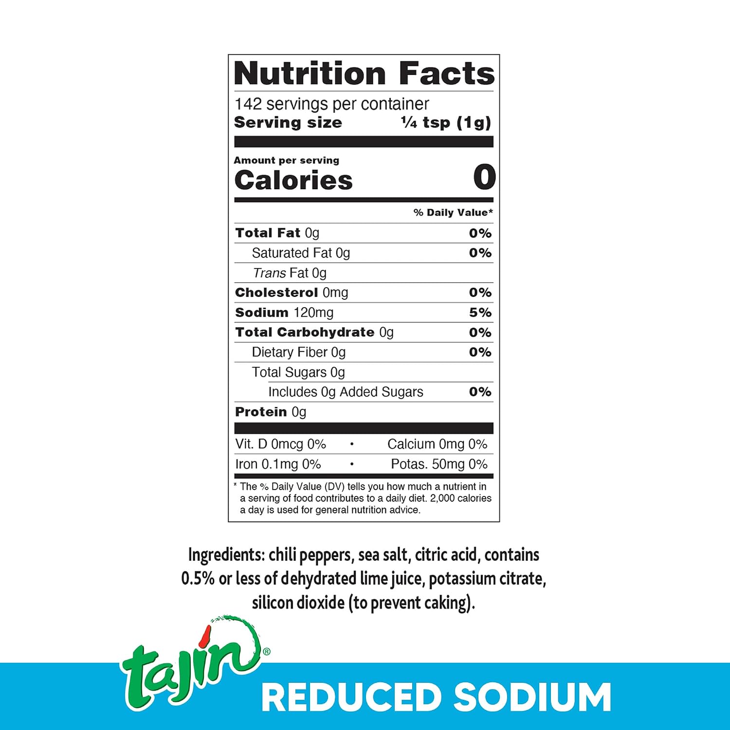 Tajin Clásico Reduced Sodium Seasoning, Authentic Mexican Chile Lime Spice Blend for Fruit, Vegetables, Salad Bowls, Avocado, Cucumber, and Fresh Produce, Zesty Flavor Enhancer, 5 oz, (Pack of 1)