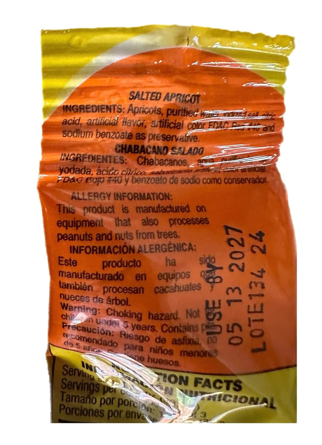 Hola Lobito Chamoy Rojo Salted Apricots 3.5oz Pack of 4