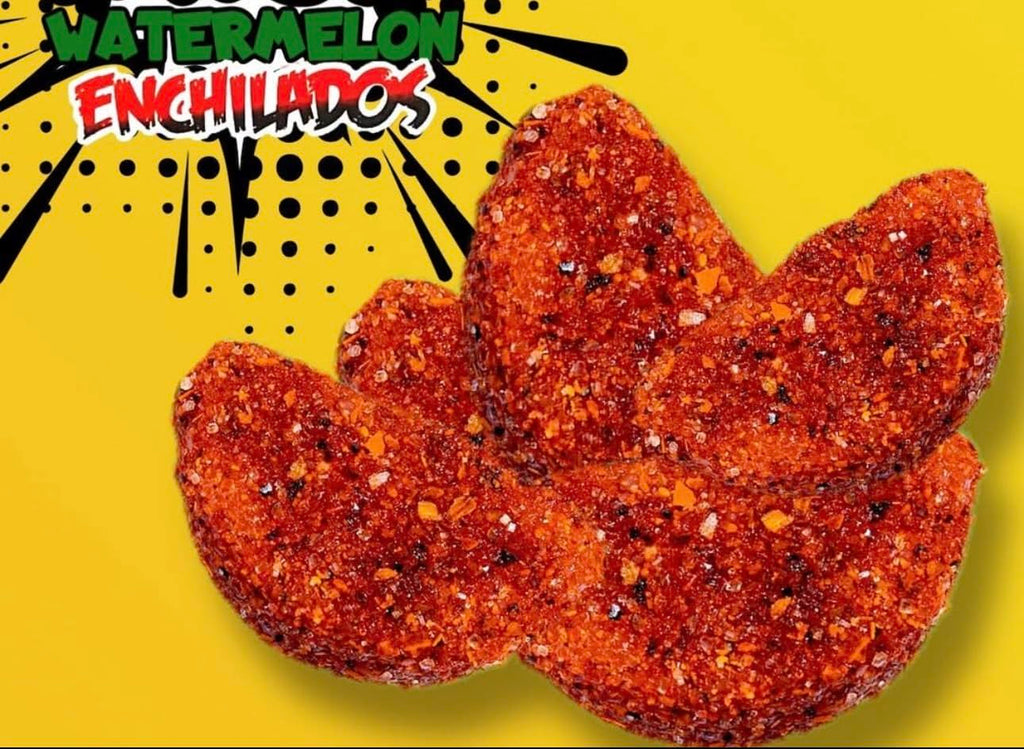 bloody sour watermelon gummys mexican dulces enchilados w/chamoy dip 11oz