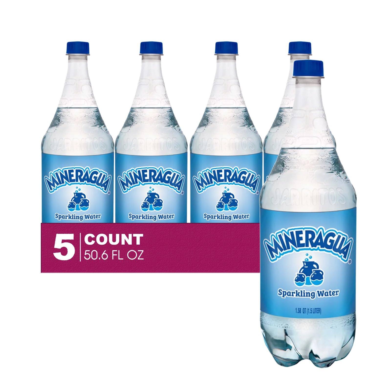 Sidral Mundet 5-Pack of Mexican Soft Drink Plastic Bottle 50.7 fl oz (1.5 lt) Made with 100% Natural Sugar