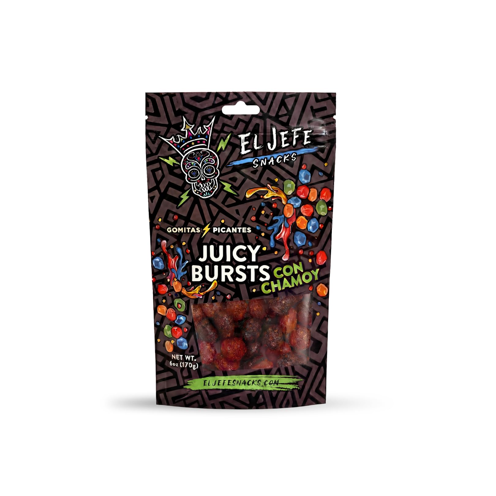 El Jefe Snacks Chamoy Red Ropes Candy – Sweet, Spicy & Tangy Mexican Chamoy Candy – Chewy Strawberry Ropes Coated in Chamoy – Gummy Candy, Authentic Mexican Snack, 6oz