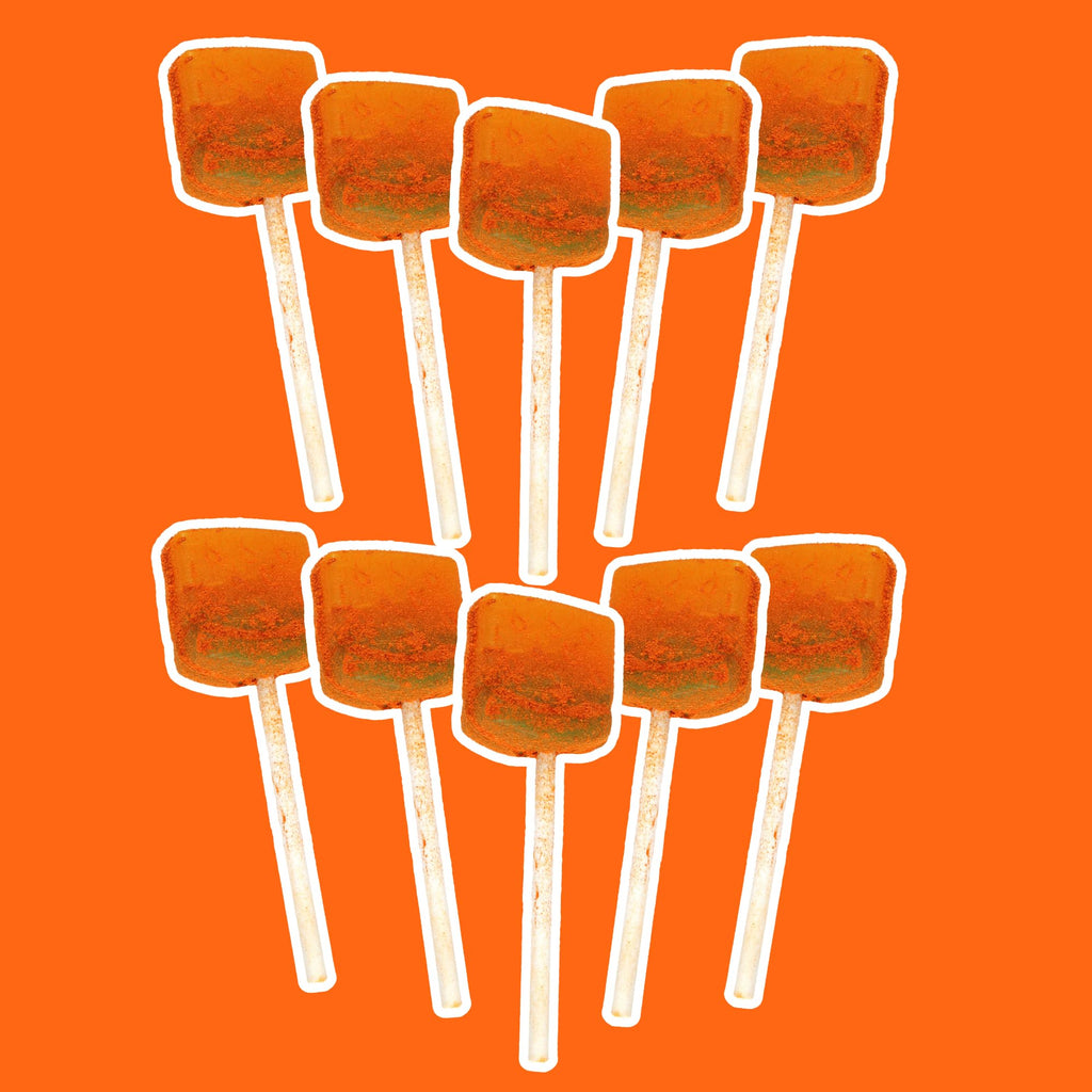 Needzo Mexican Candies, Flavored Lollipops with Chili Powder, Bulk Individually Wrapped Candy (Pack of 10) (Watermelon)