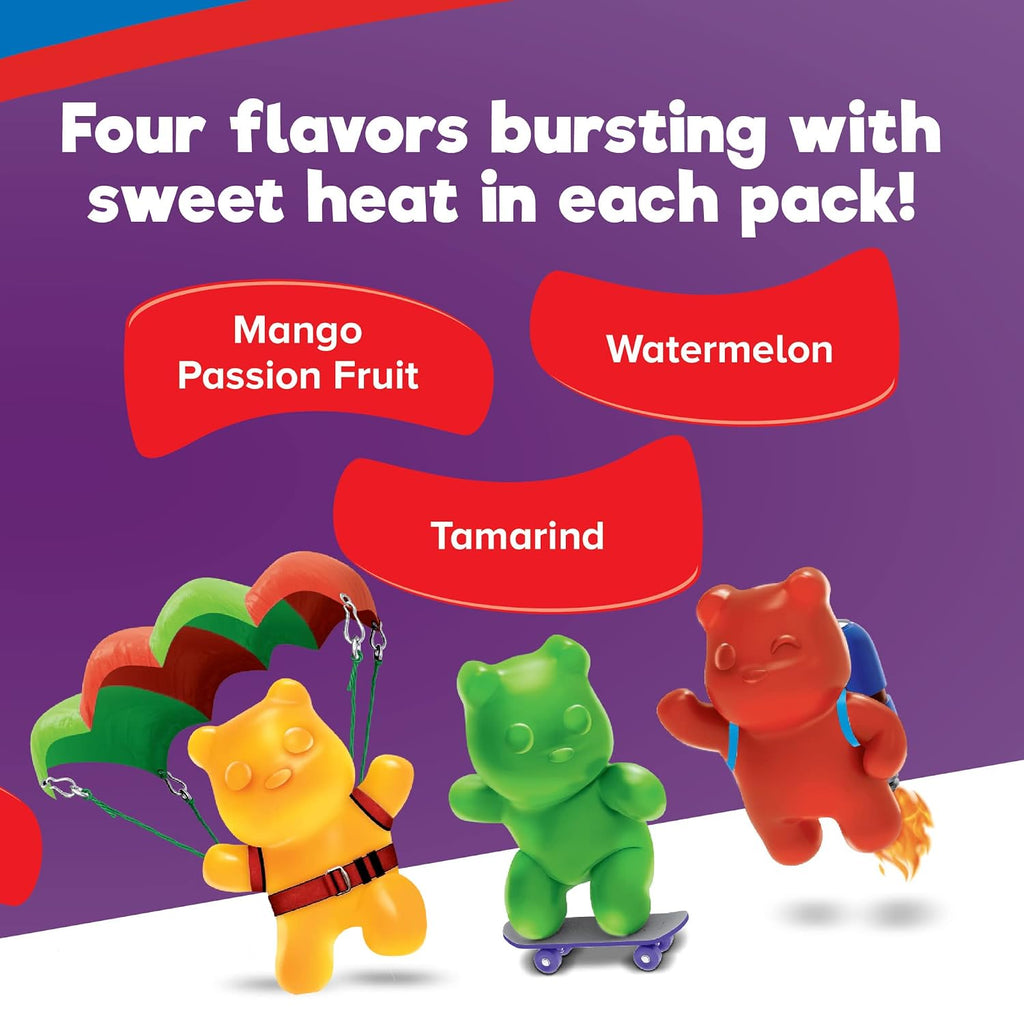 Ricolino Panditas Little Panda Gummy Bears - Watermelon, Mango-Passion Fruit, Tamarind & Chamoy Candy - Extreme Heat Flavor, 4.4oz (6 bags)