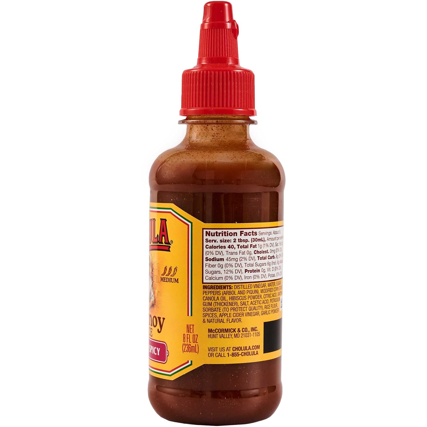 Cholula Chamoy Sauce, Sweet & Spicy, Tangy Drizzle Sauce with Arbol Chiles and Sweet Hibiscus, For Fruit, Cocktails, Desserts and More, 8 fl oz