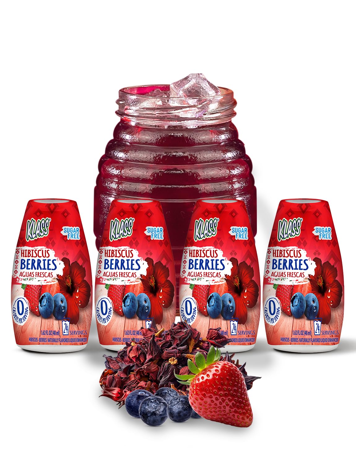 Klass Aguas Frescas | Liquid Water Enhancer | Cucumber-Limeade | Naturally Flavored | Sugar Free | Zero Calories Per Serving | Keto | 4 Bottles, Makes 96 Drinks