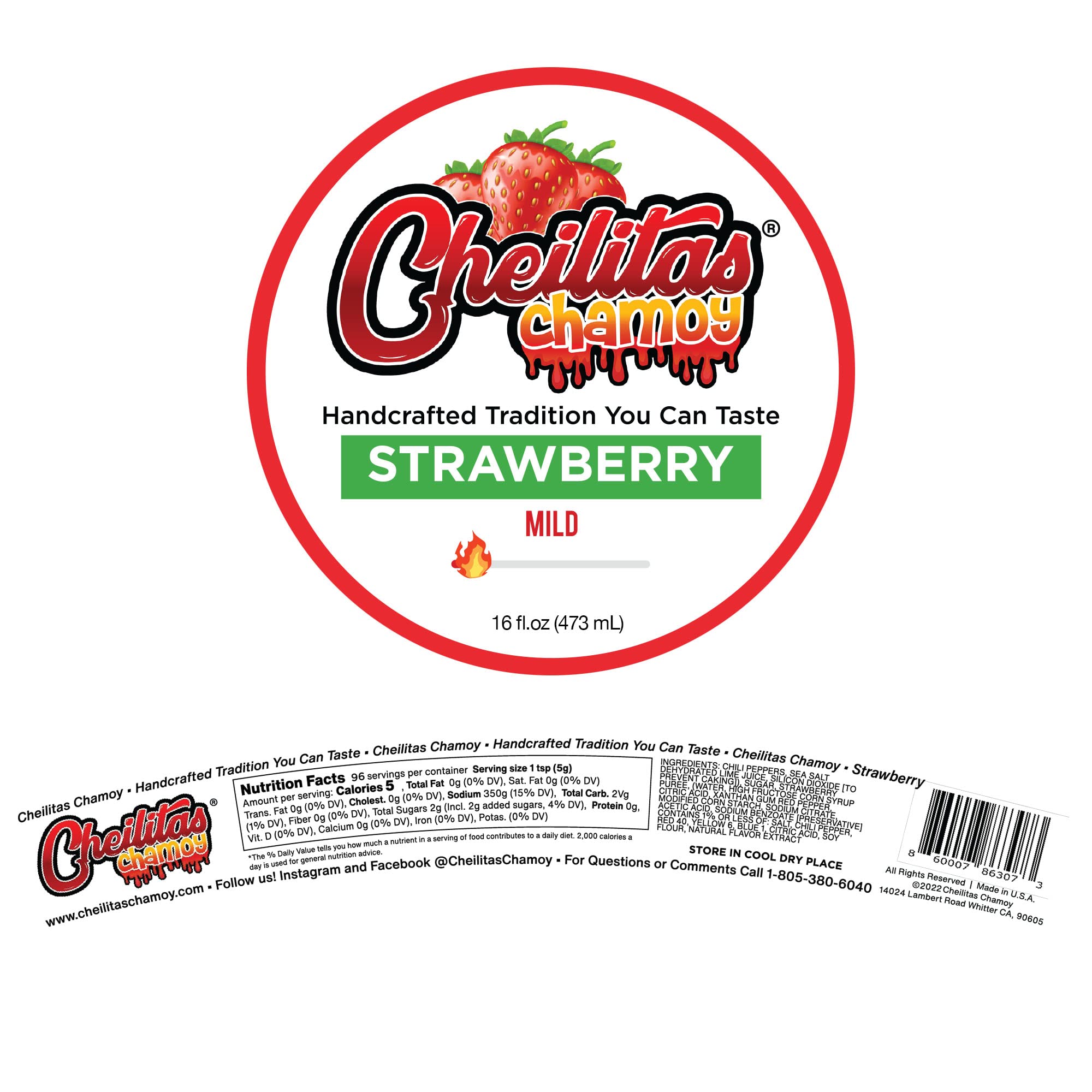 Cheilitas Chamoy Mexican Rim Candy Dip Paste 8 oz | Hand Crafted for Drinks, Cocktails, Micheladas, Beer and More (Tamarind)
