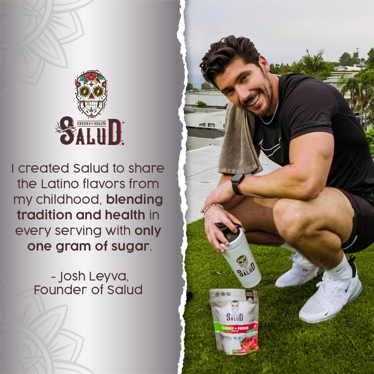 Salud x Jarritos 2-in-1 Energy Drink Powder + Focus, Lime, Organic Caffeine, B6 + B12, Theanine, Clean Energy Drink Packets, Limon Agua Fresca Mix, Non-GMO, Gluten Free, 1g of Sugar, (15 Servings)