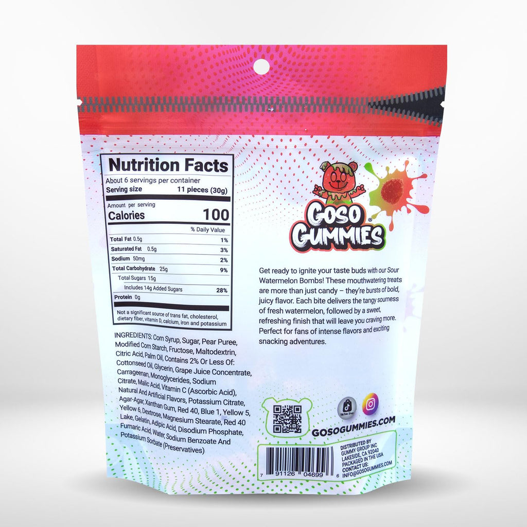 Goso Gummies Spicy Chamoy Gusher Bombs – 6oz Resealable Bag – Tangy Chamoy Filled Gusher Candy
