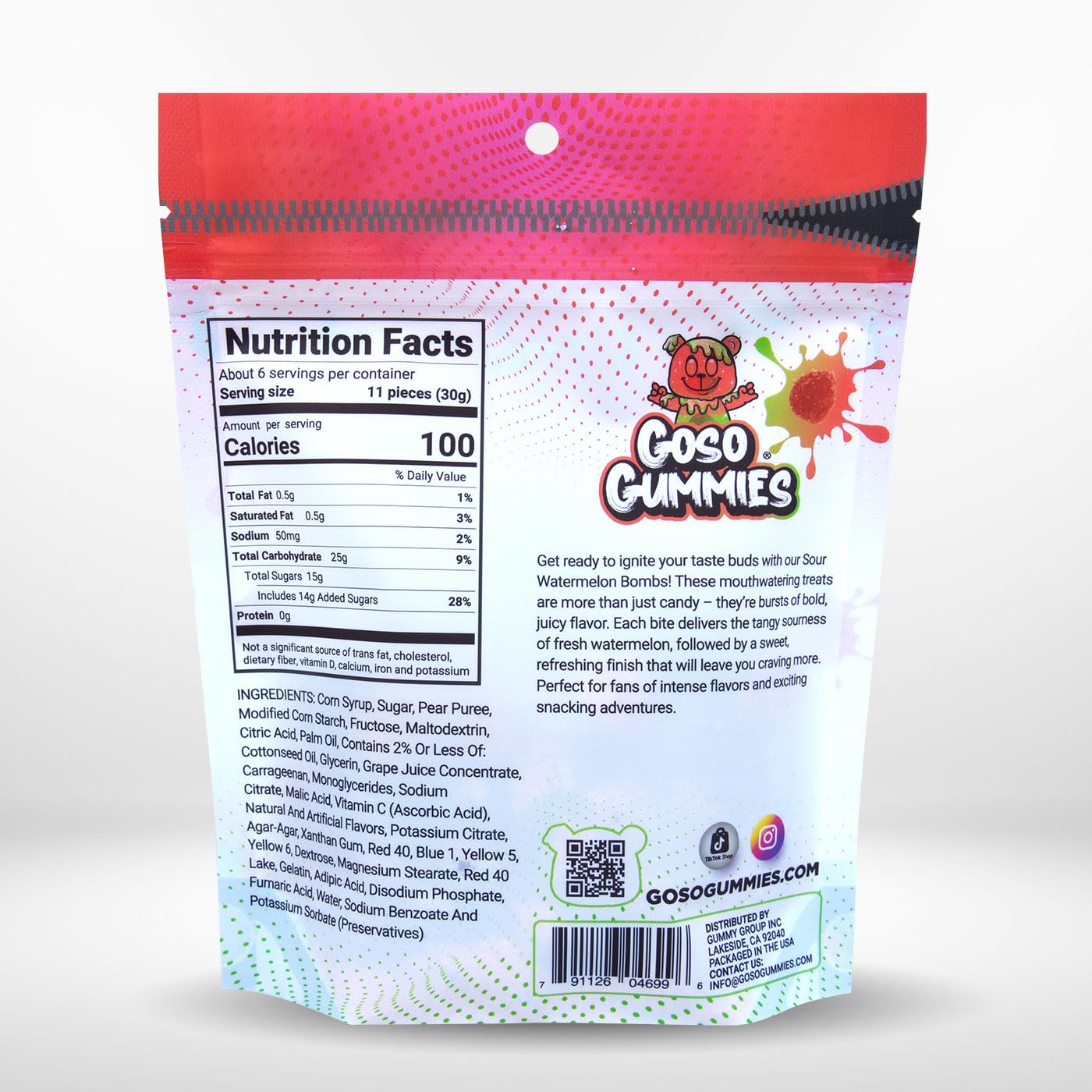 Goso Gummies Spicy Chamoy Gusher Bombs – 6oz Resealable Bag – Tangy Chamoy Filled Gusher Candy