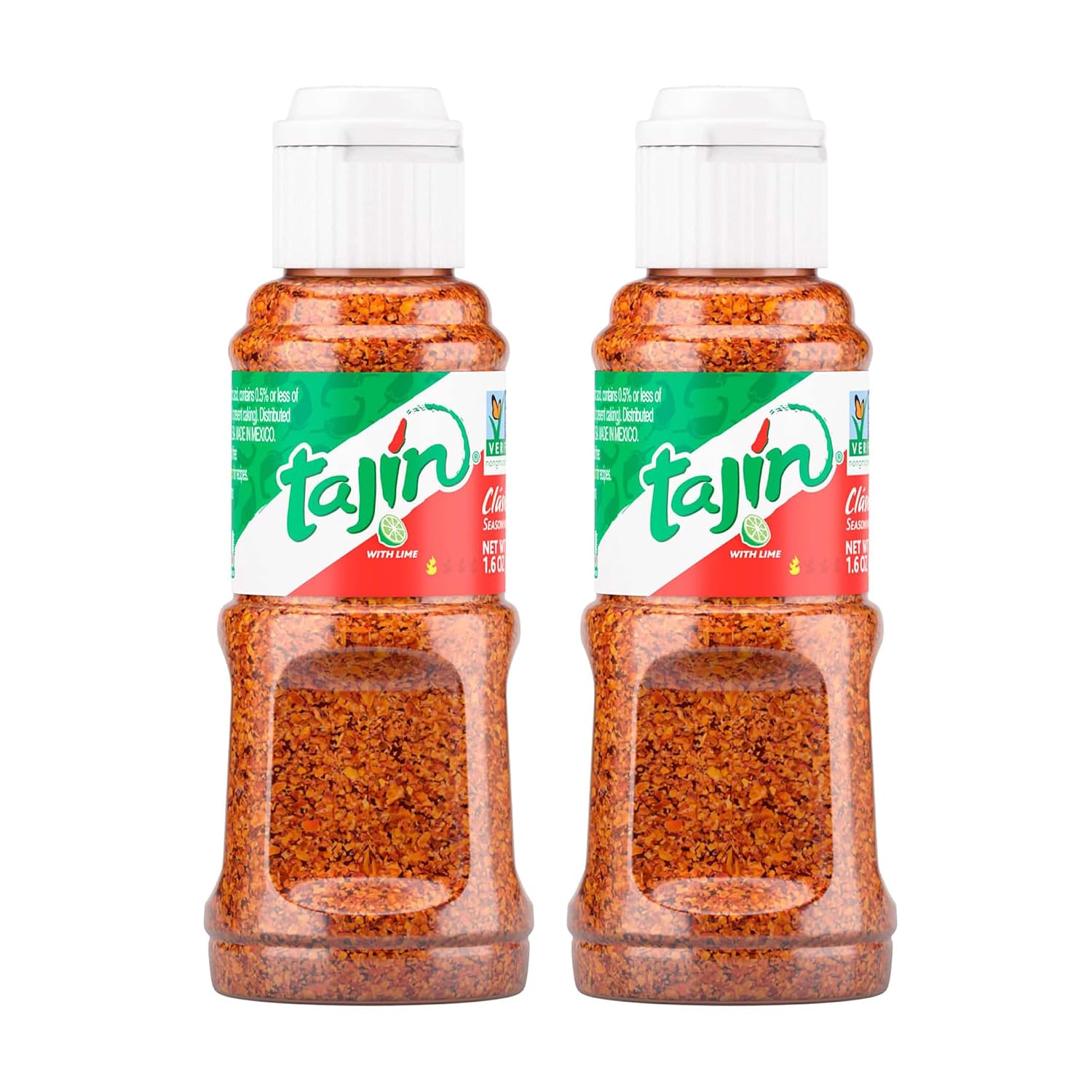 Tajín Clásico Seasoning,Mini Tajín Mexican Seasoning 1.6 oz,(Pack of 2)