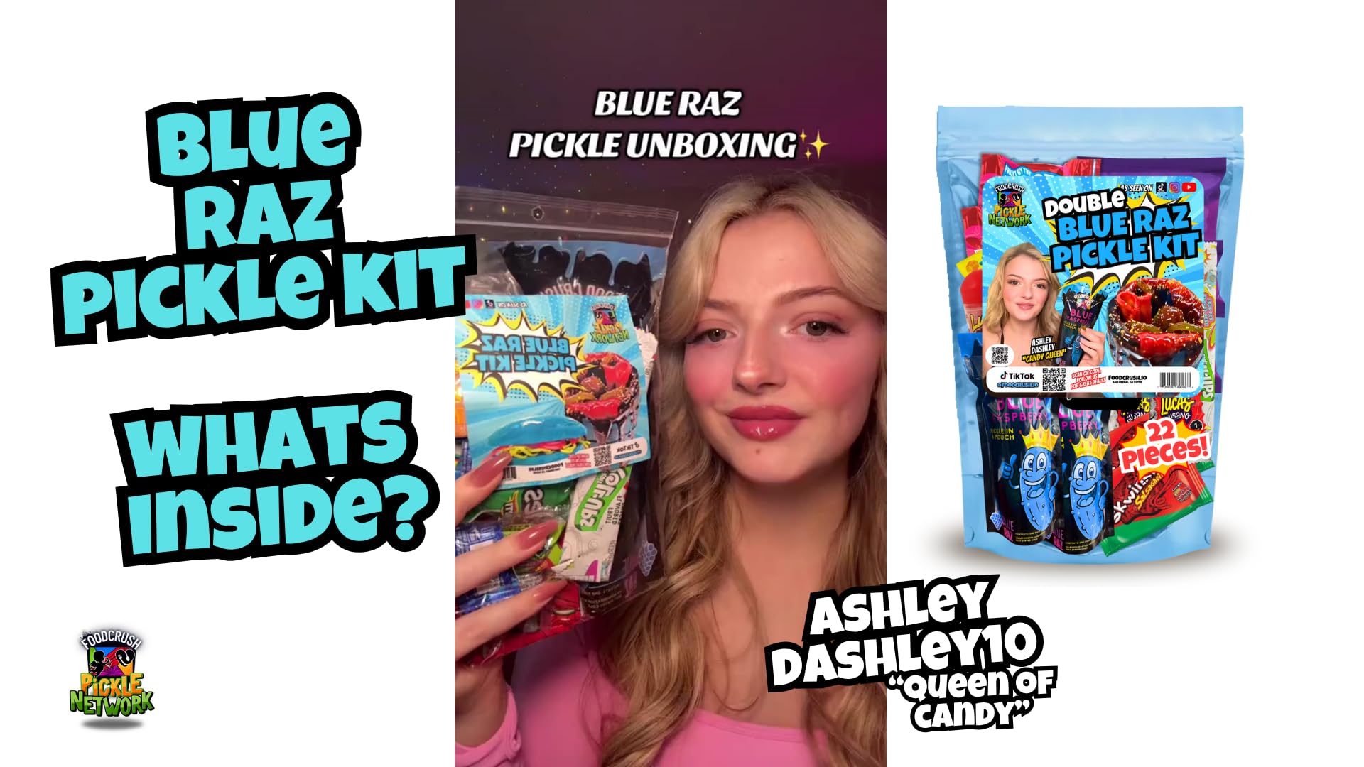 Chamoy Pickle Kit For 2 + Blue Raspberry Pickle Kit-(22 Pieces) Tiktok Candy Gift w Fruit Roll ups, skwinkles & other Mexican candy. Christmas gifts for kids, teen girl, boy