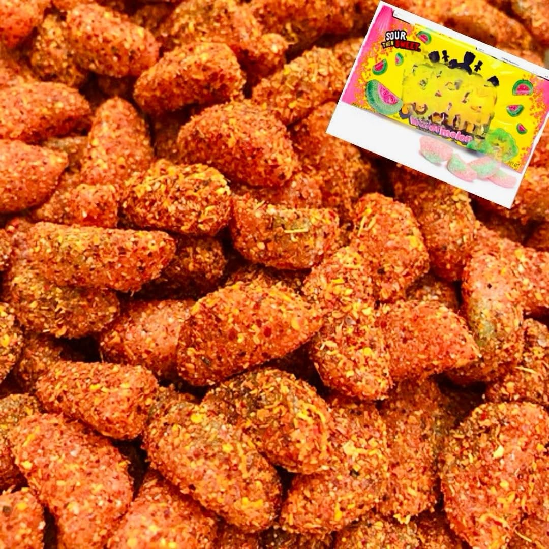 bloody sour watermelon gummys mexican dulces enchilados w/chamoy dip 11oz