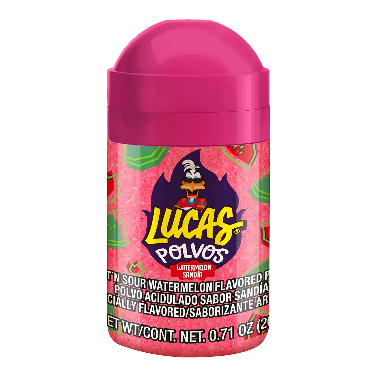 Lucas Powder Watermelon Flavored Candy, 0.71oz - 10 Pieces Pack for Treats, Fruit, Parties, Piñatas